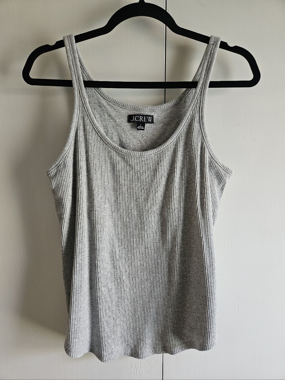 J. Crew Perfect Fit Built In Bra Tank Grey Large